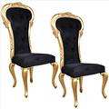 Design Toscano Delacroix Ebony Velvet Gilded Side Chair, PK 2 AF951691